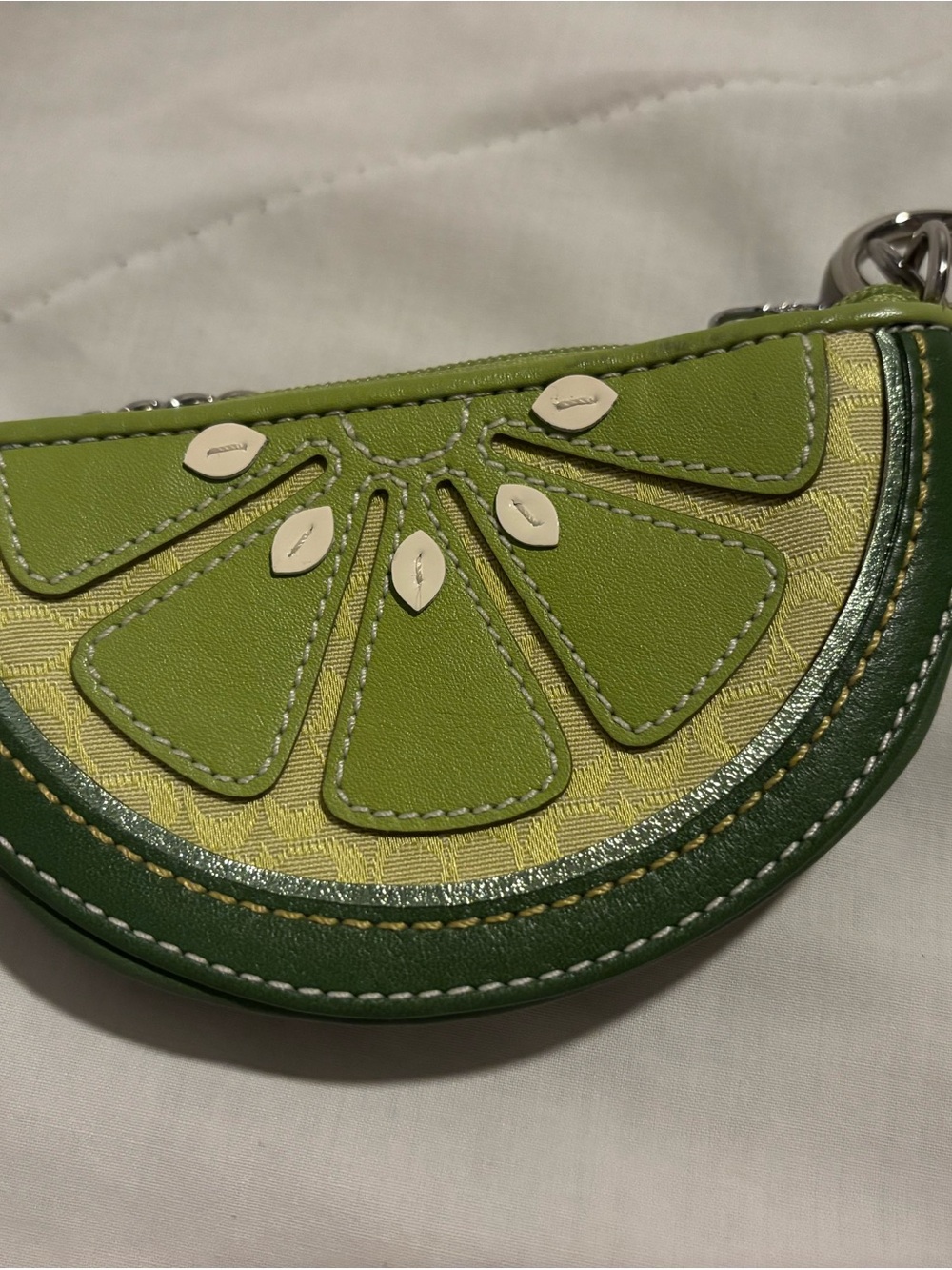Vintage Coach Y2K Lime Slice Coin Purse/keyfob Wristlet